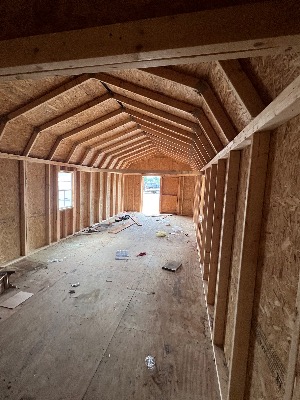 12x32’ Red Barn lofted barn on the lot in Hartville - photo 2 of 4